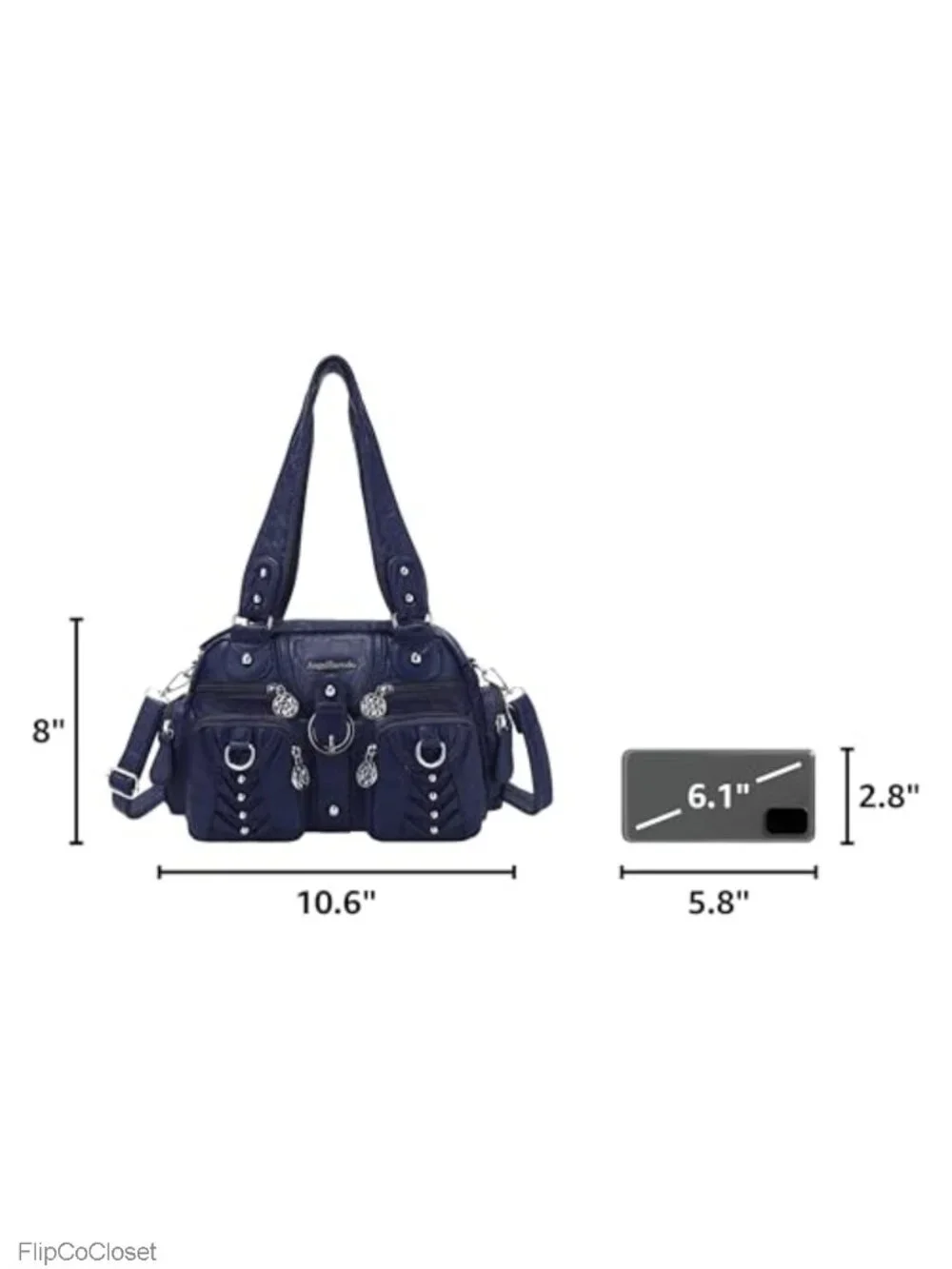 Vegan Leather Hobo Bag Crossbody Shoulder Purse Multi-Pocket